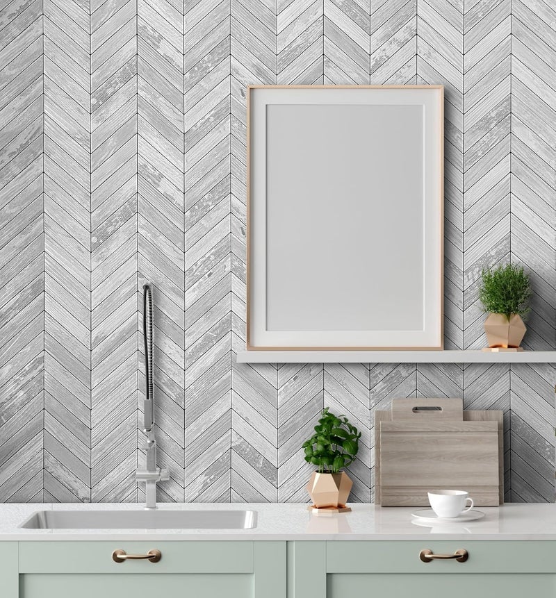 DICOFUN 10-Sheet White Wood Peel and Stick Backsplash, Vintage PVC Stick on Backsplash Wall Tiles for Kitchen and Bathroom - Image 4